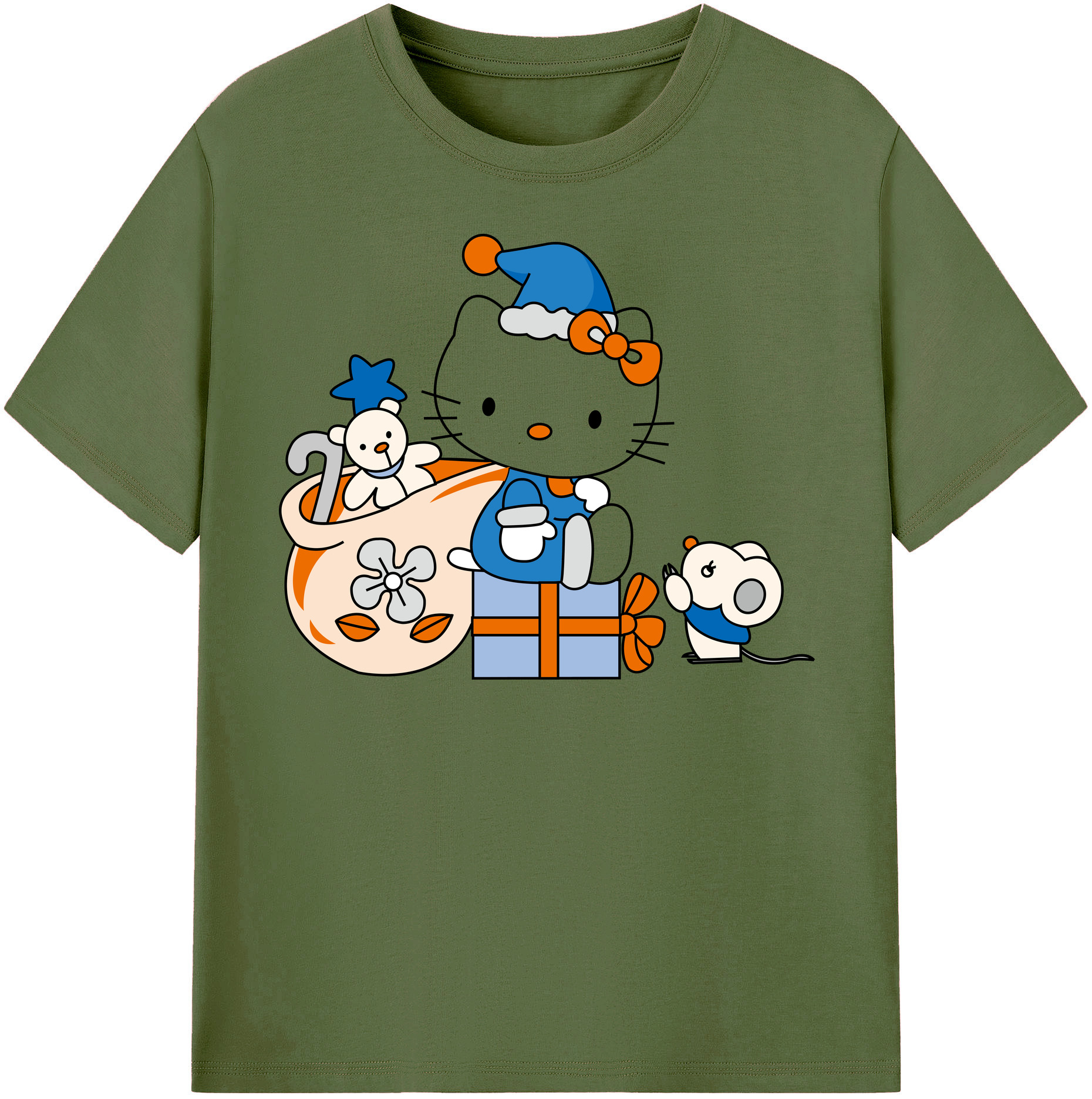（画像用） Hello Kitty ハローキティ 綿100％半袖Tシャツ（フロントプリント）